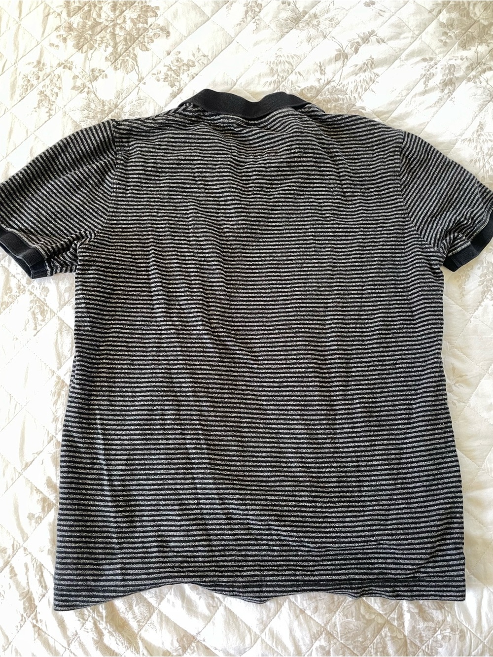 Banana Republic Men’s San Francisco and New York Black and Gray Striped Polo - Picture 3 of 3